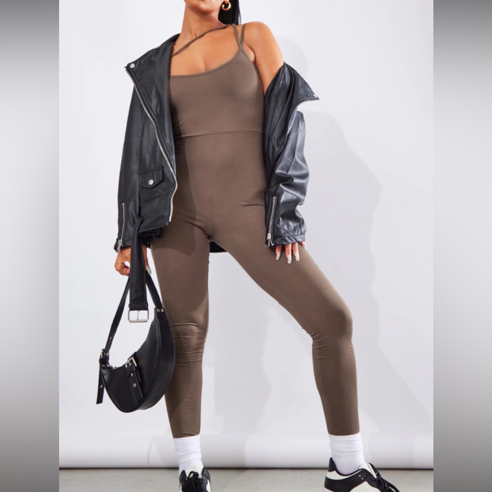 Pretty little thing Khaki jumpsuit